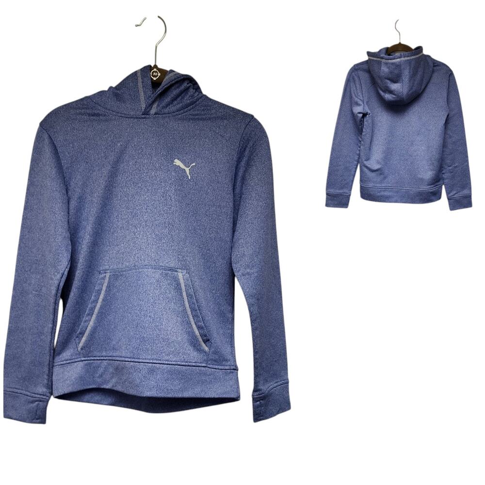 Puma Hoodie Long Sleeve Sweatshirt Unisex Youth SizeL(14-15) Color Blue